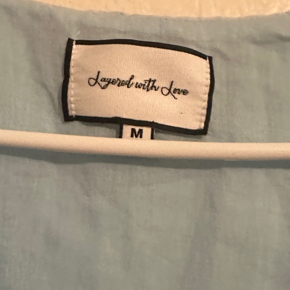Layered with Love Size M Light Blue Eyelet Dress - Picture 5 of 12